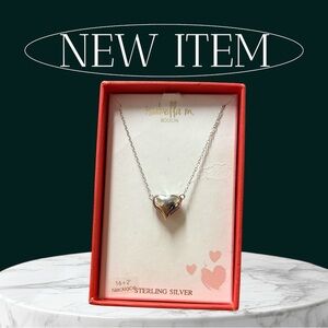 Isabella M. Silver Minimalist Heart Necklace NWOT